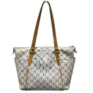 Louis Vuitton Damier Shoulder Azur Tote Bag White Totally